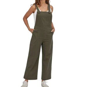 Stand Up® Cropped Overalls Basin Green, 6